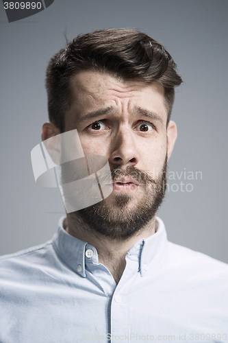 Image of Close up face of  discouraged man 