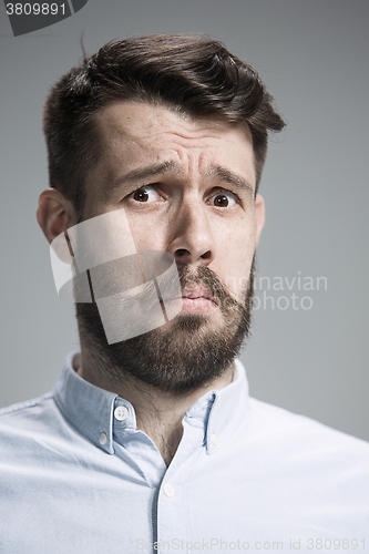 Image of Close up face of  discouraged man 