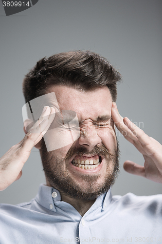 Image of Close up face of desperate man 