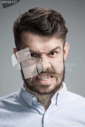 Image of Close up face of  angry man 