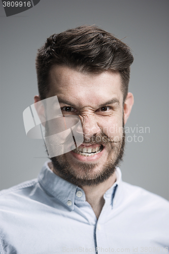 Image of Close up face of  angry man 