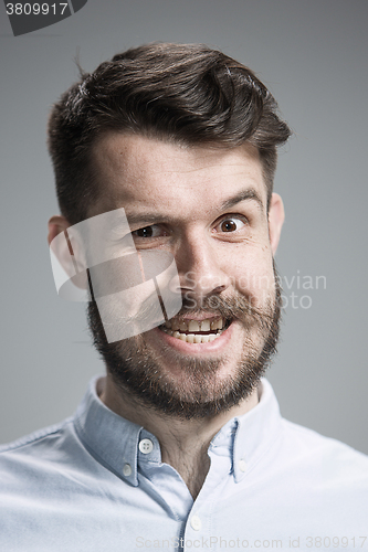 Image of Close up face of  angry man 