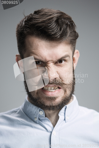 Image of Close up face of  angry man 