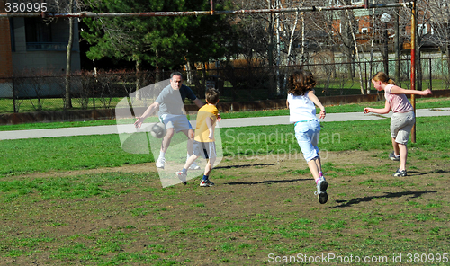 Image of Family soccer game