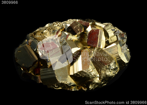 Image of Cluster of pyrite crystals