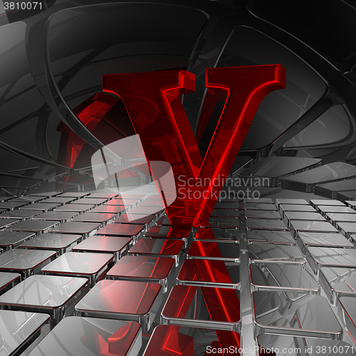 Image of v in futuristic space