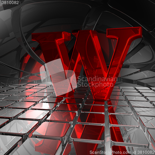 Image of w in futuristic space
