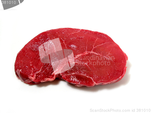 Image of Raw steak on white background