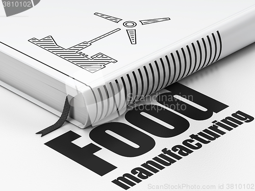 Image of Manufacuring concept: book Windmill, Food Manufacturing on white background