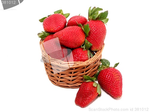 Image of Strawberry basket on white