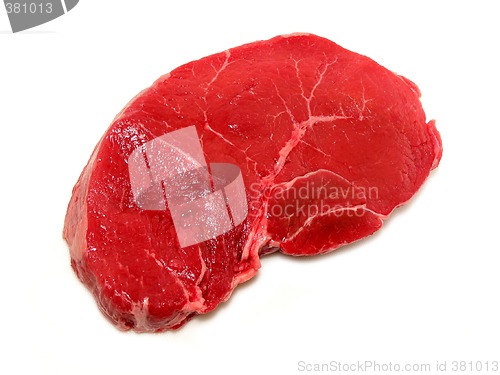 Image of Raw steak on white background