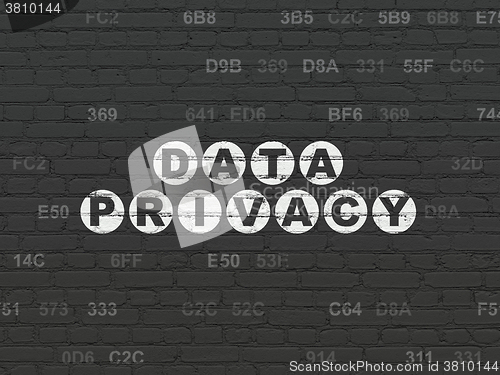 Image of Security concept: Data Privacy on wall background
