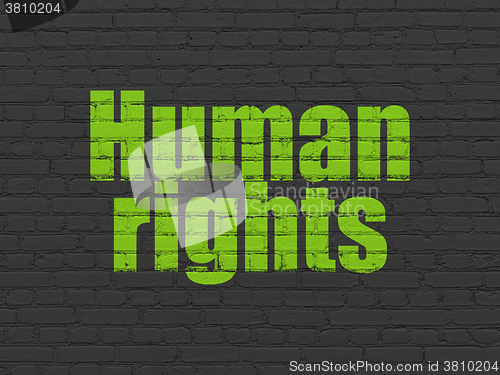 Image of Political concept: Human Rights on wall background