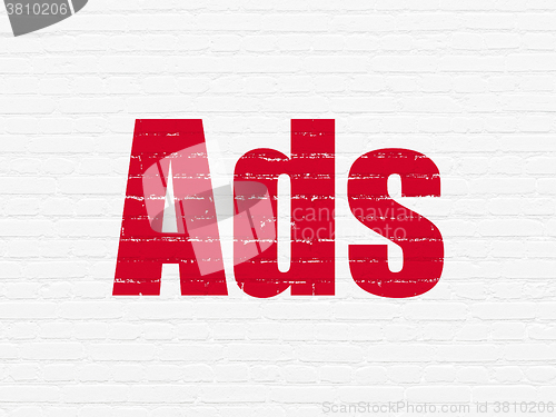 Image of Advertising concept: Ads on wall background