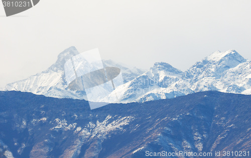 Image of View of Italian Alps in Aosta Valley, Italy