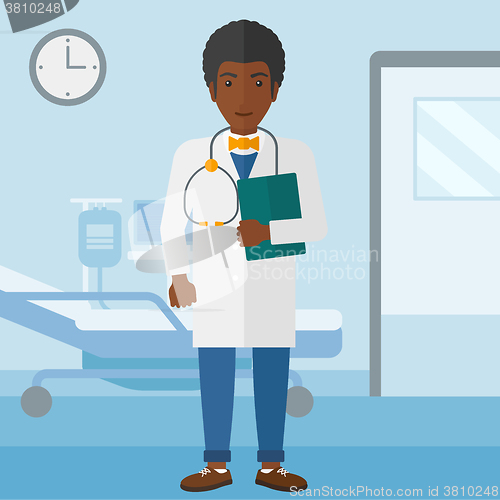 Image of Doctor in hospital ward.