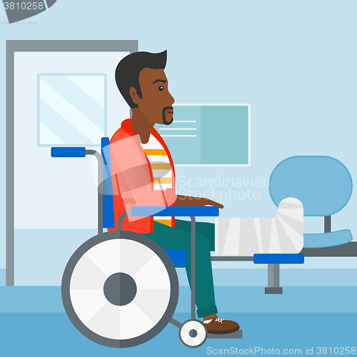 Image of Patient sitting in wheelchair.