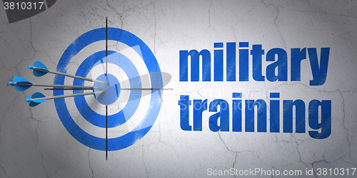 Image of Studying concept: target and Military Training on wall background