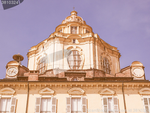 Image of San Lorenzo church Turin vintage