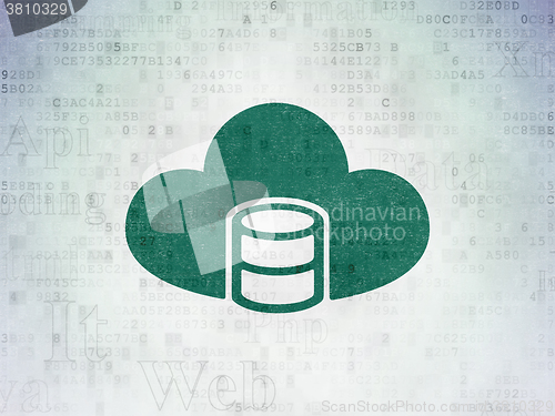 Image of Software concept: Database With Cloud on Digital Paper background