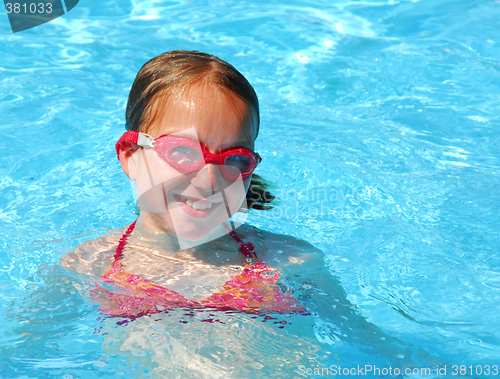 Image of Girl swim pool