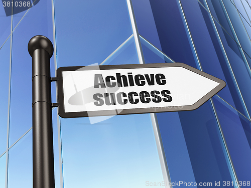 Image of Finance concept: sign Achieve Success on Building background