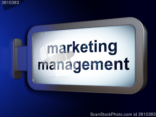 Image of Advertising concept: Marketing Management on billboard background
