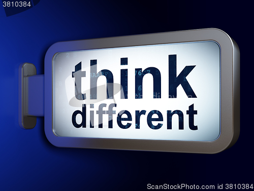 Image of Learning concept: Think Different on billboard background