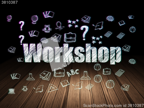 Image of Learning concept: Workshop in grunge dark room