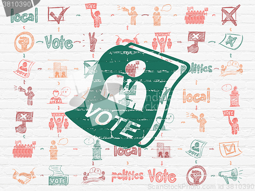 Image of Politics concept: Ballot on wall background