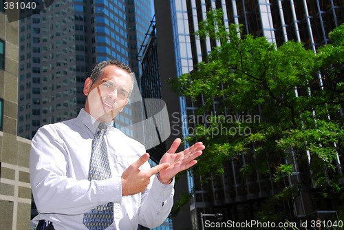 Image of Businessman explain