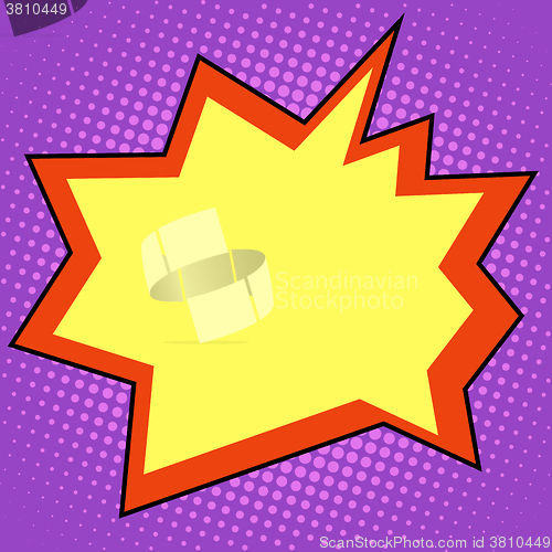 Image of explosion comic bubble retro background for text