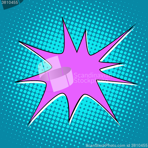 Image of explosion comic bubble retro background for text