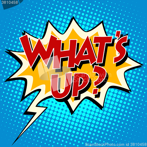 Image of whats up comic bubble retro text