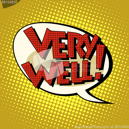 Image of very well comic bubble retro text