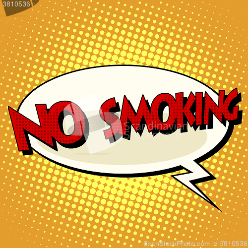 Image of no smoking comic book bubble text