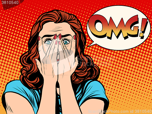 Image of Surprised OMG shocked woman
