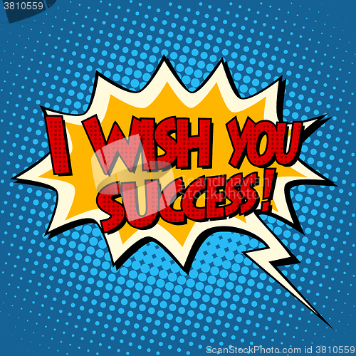 Image of i wish you success explosion bubble retro comic book text