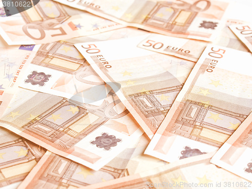 Image of  Euro bankonotes background vintage