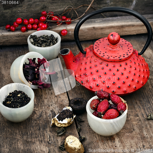 Image of Still life with stylish kettle