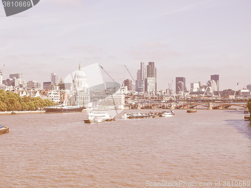 Image of River Thames in London vintage