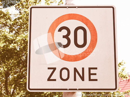 Image of  Speed limit sign vintage
