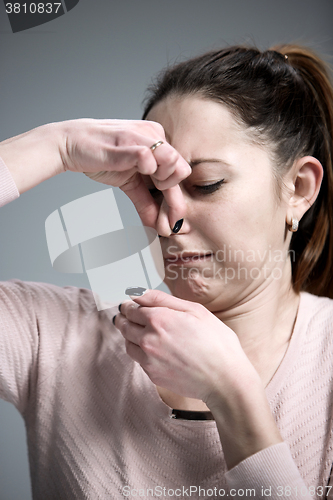 Image of portrait of disgusted woman