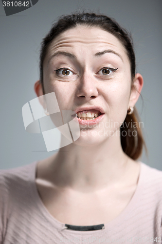 Image of portrait of disgusted woman