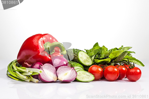 Image of Vegetables on the white background