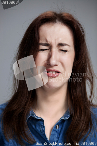 Image of The crying woman face closeup