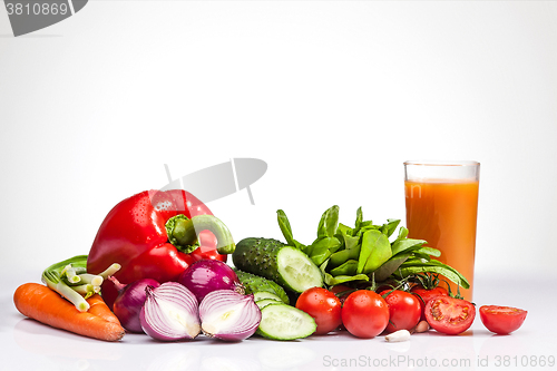 Image of Vegetables on the white background