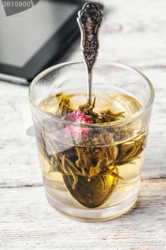 Image of Morning tea and tablet