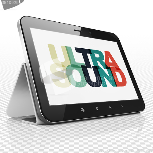 Image of Healthcare concept: Tablet Computer with Ultrasound on  display