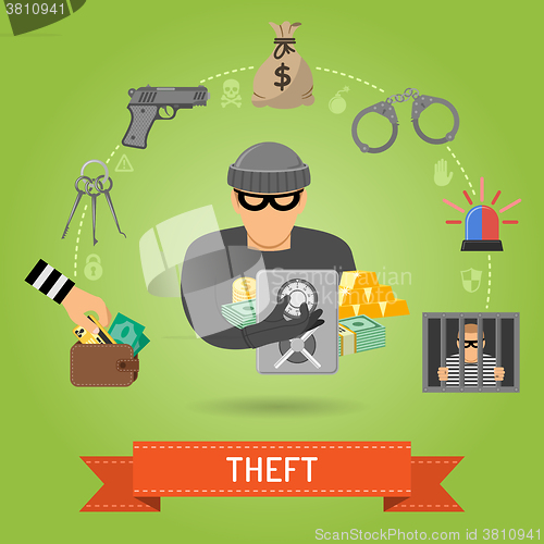 Image of Theft Crime and Punishment Concept